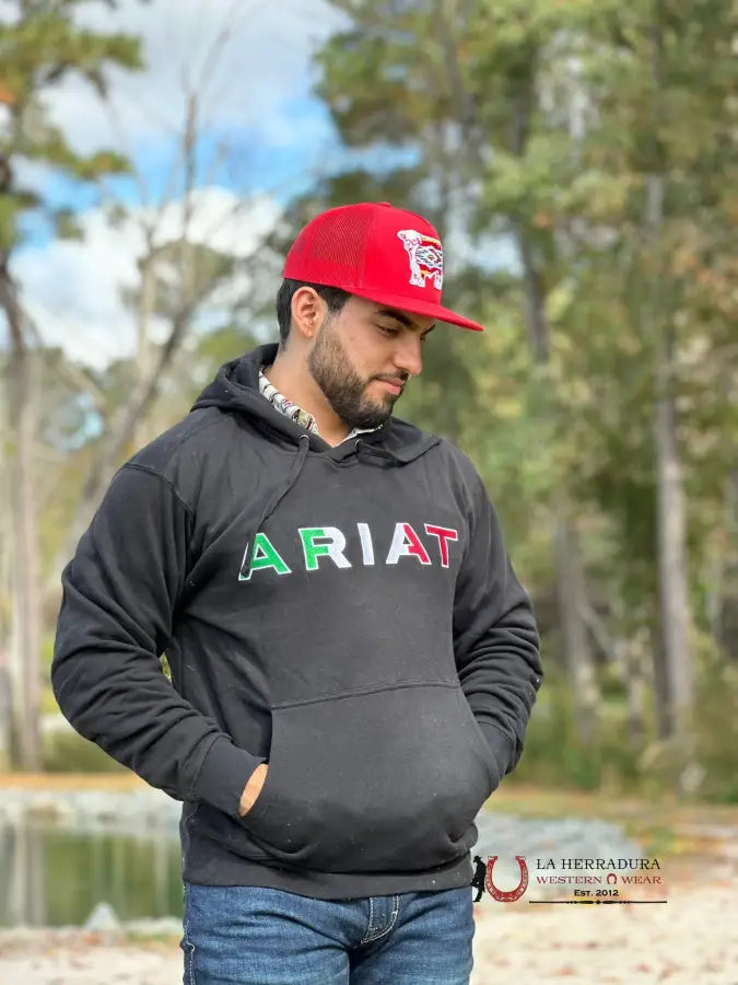 Ariat Serape Sweatshirt Logo Black México Ropa Hombres