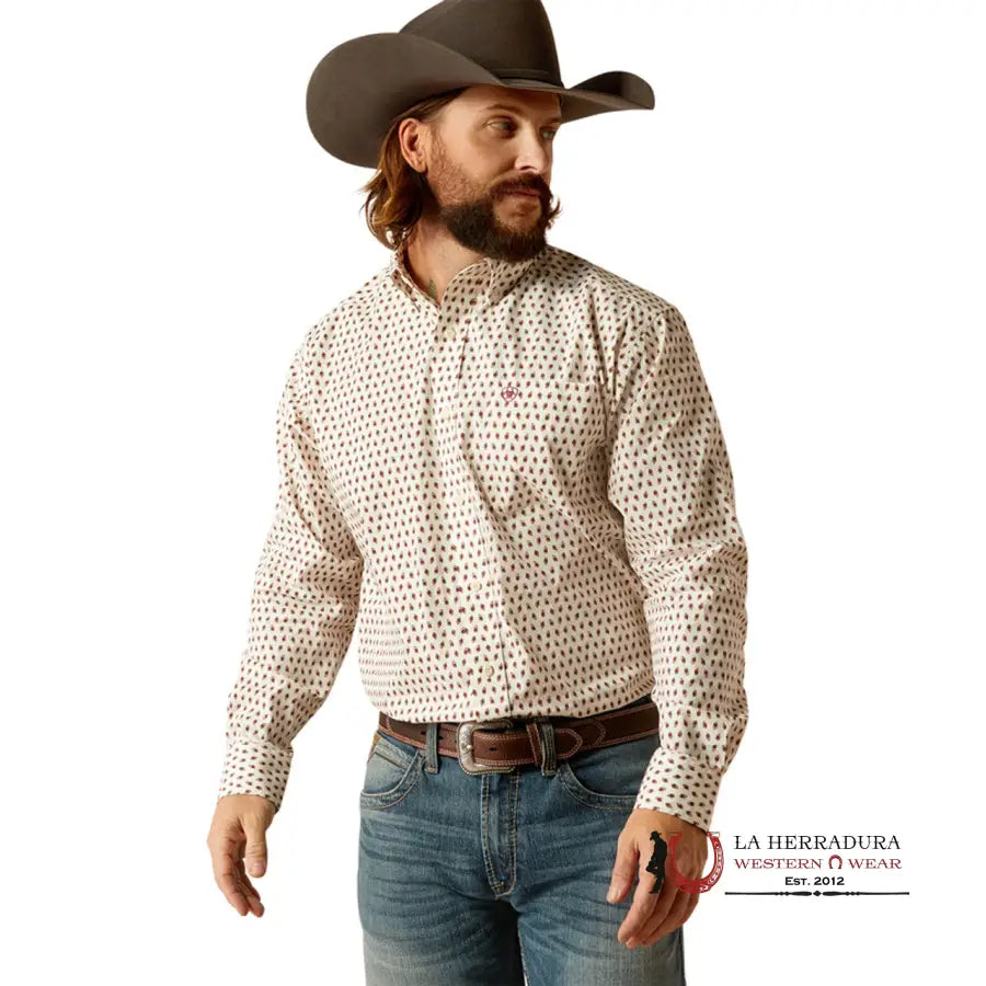 Ariat Shayne Fitted Long Sleeve Shirt Off-White - 2368 Ropa Hombres