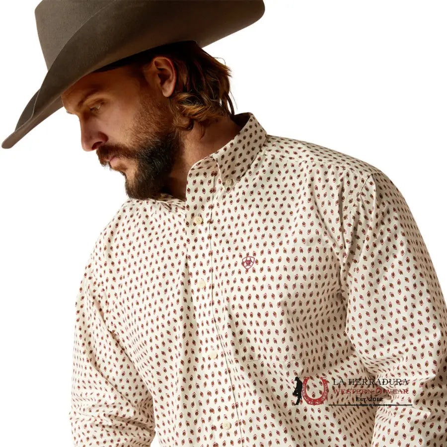 Ariat Shayne Fitted Long Sleeve Shirt Off-White - 2368 Ropa Hombres