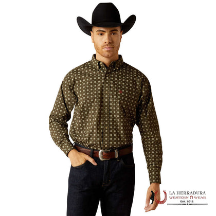 ARIAT SHEP LONG SLEEVE DEEP GREEN CLASSIC FIT- 10052371