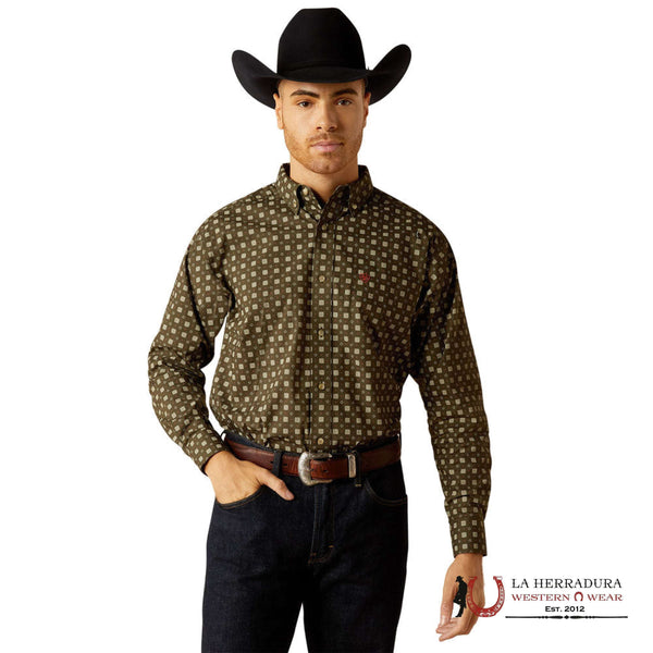 ARIAT SHEP LONG SLEEVE DEEP GREEN CLASSIC FIT- 10052371