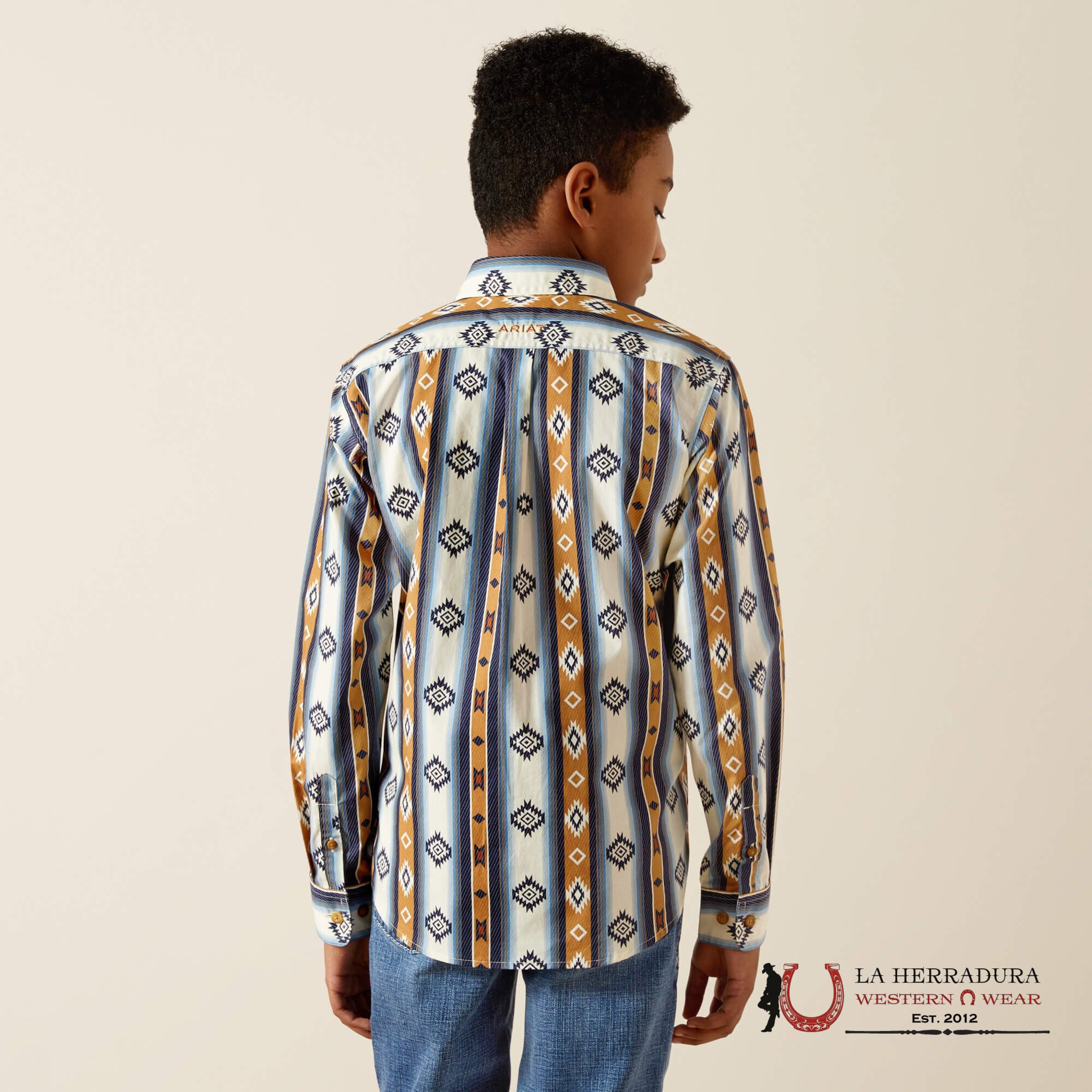 ARIAT SHILO LS SHIRT BLUE 10062394 NIÑOS