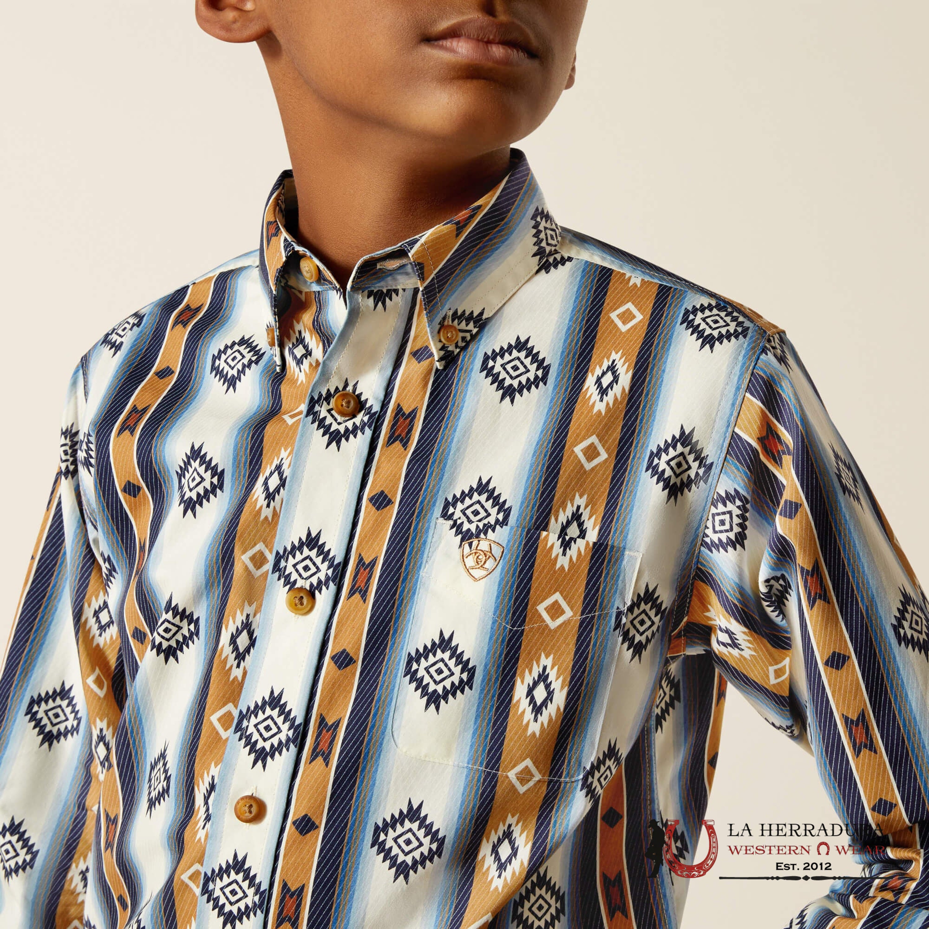 ARIAT SHILO LS SHIRT BLUE 10062394 NIÑOS