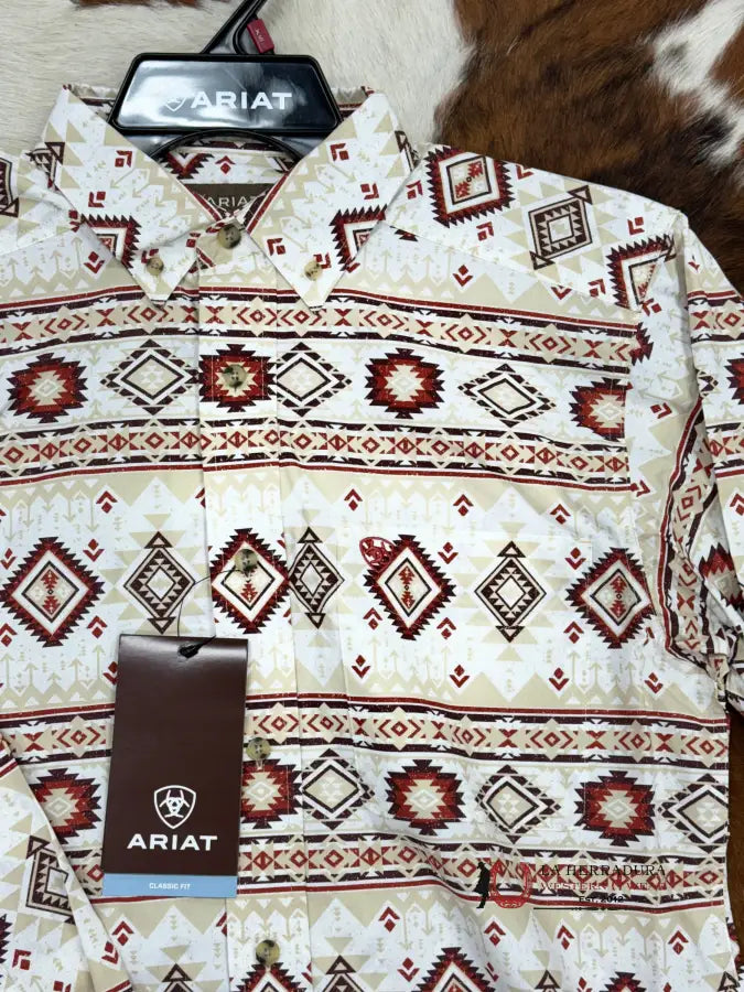 Ariat Shirt Classic Aztec White Shay By Ropa Hombres