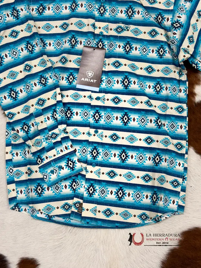 Ariat Shirt Classic Brent Sandshell Blue Teal Ropa Hombres