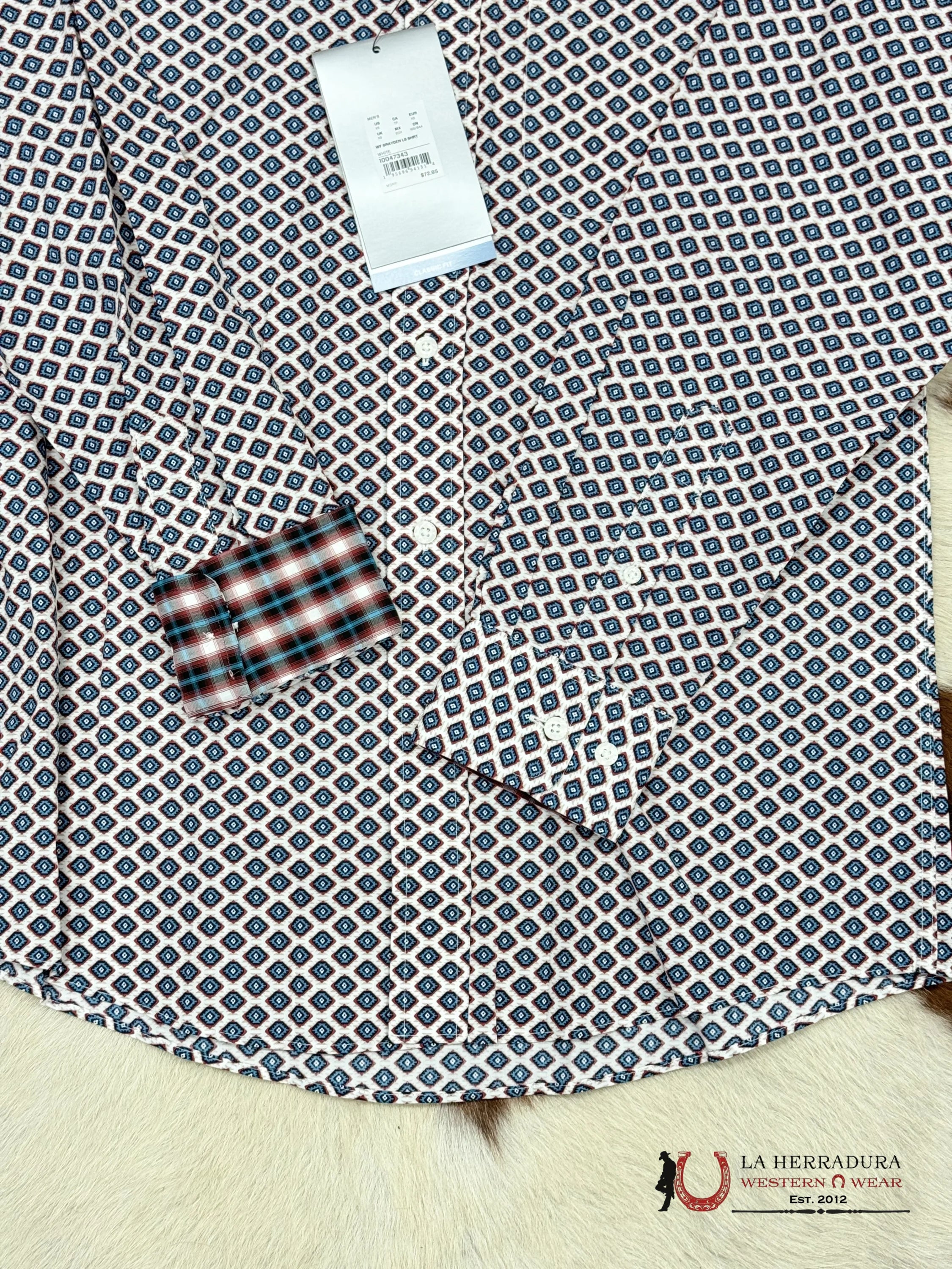 Ariat Shirt Classic Fit Grayden White Ropa Hombres