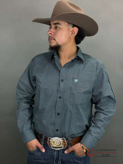 Ariat Shirt Classic NATE BLACK BABY BLUE - 10047381