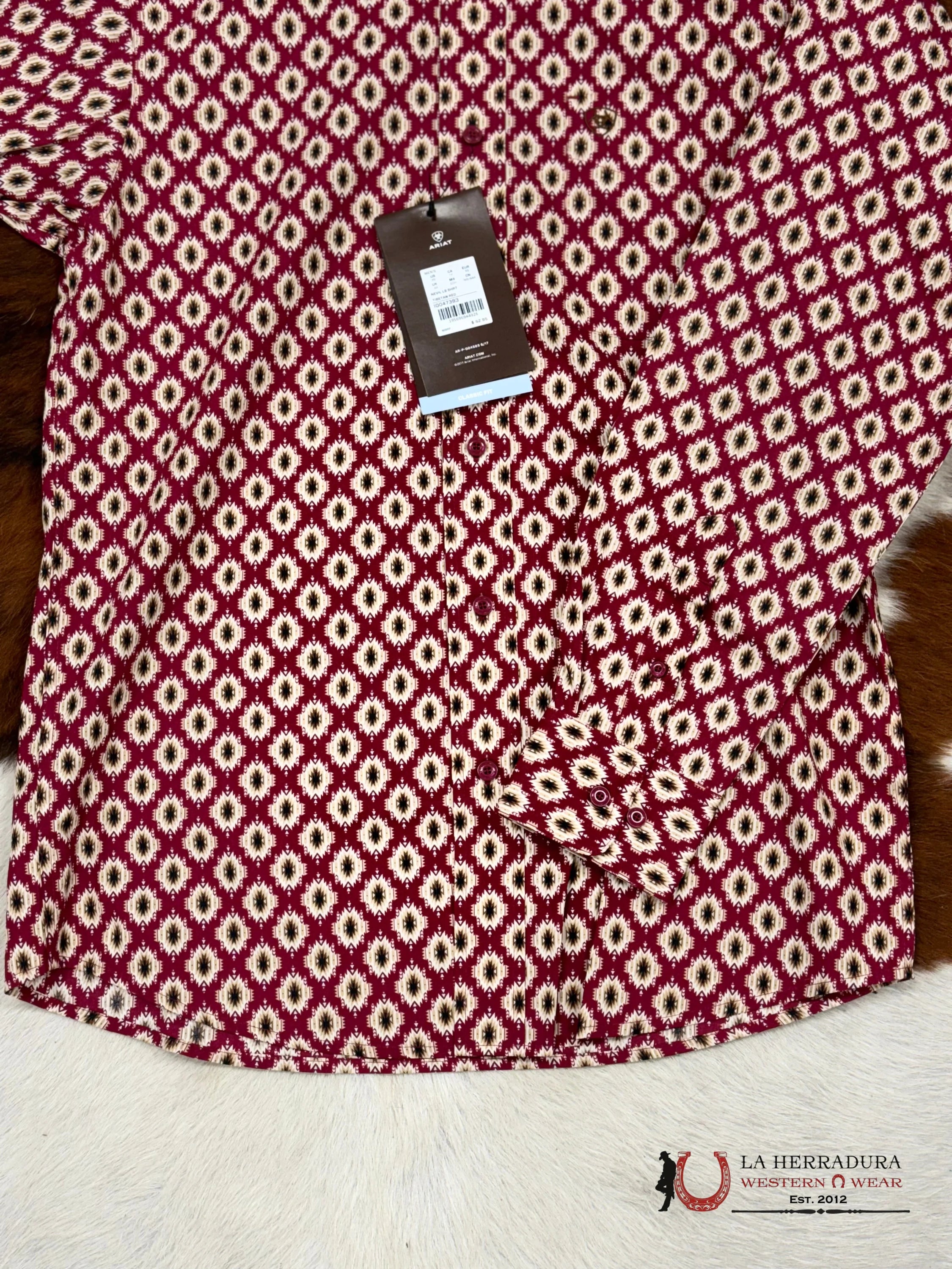Ariat Shirt Classic Nevil Tibetan Red Ropa Hombres