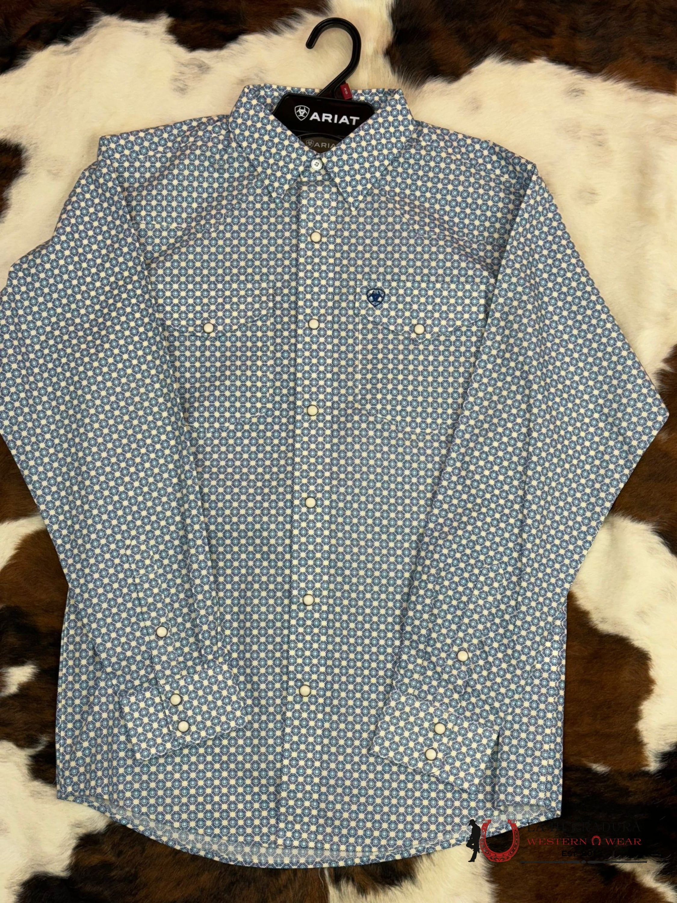 Ariat Shirt Classic Parks Snap Long Sleeve Little Boy Blue Ropa Hombres