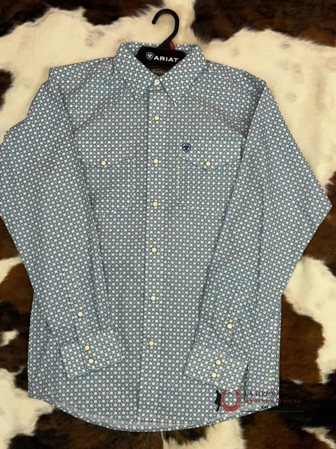 Ariat Shirt Classic Parks Snap Long Sleeve Little Boy Blue Ropa Hombres