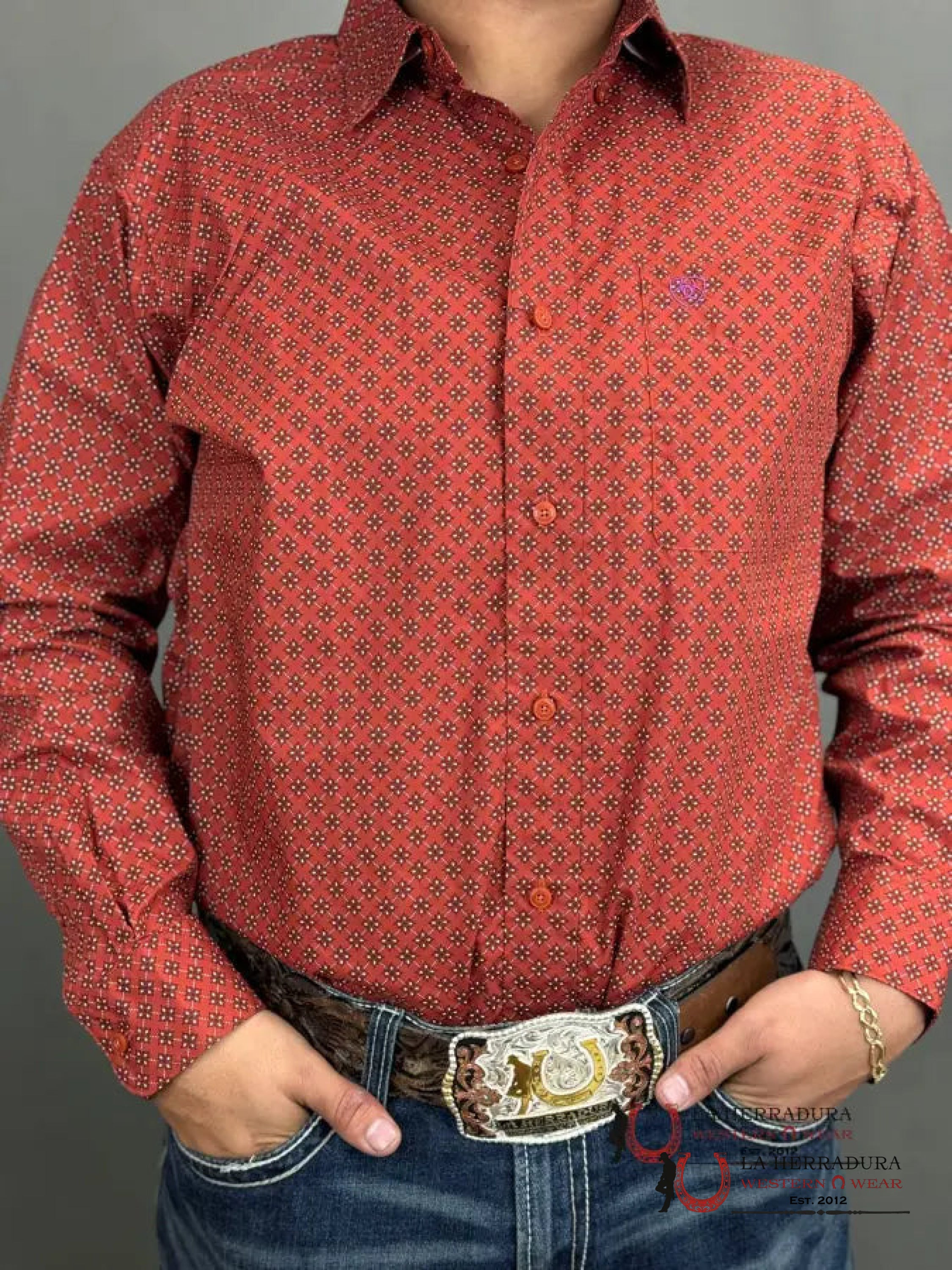 Ariat Shirt Classic Red / Black- 6215 ROPA HOMBRES