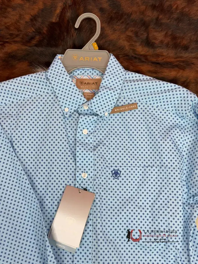 Ariat Shirt Classic Ricky Long Sleeve Sky Blue Ropa Hombres