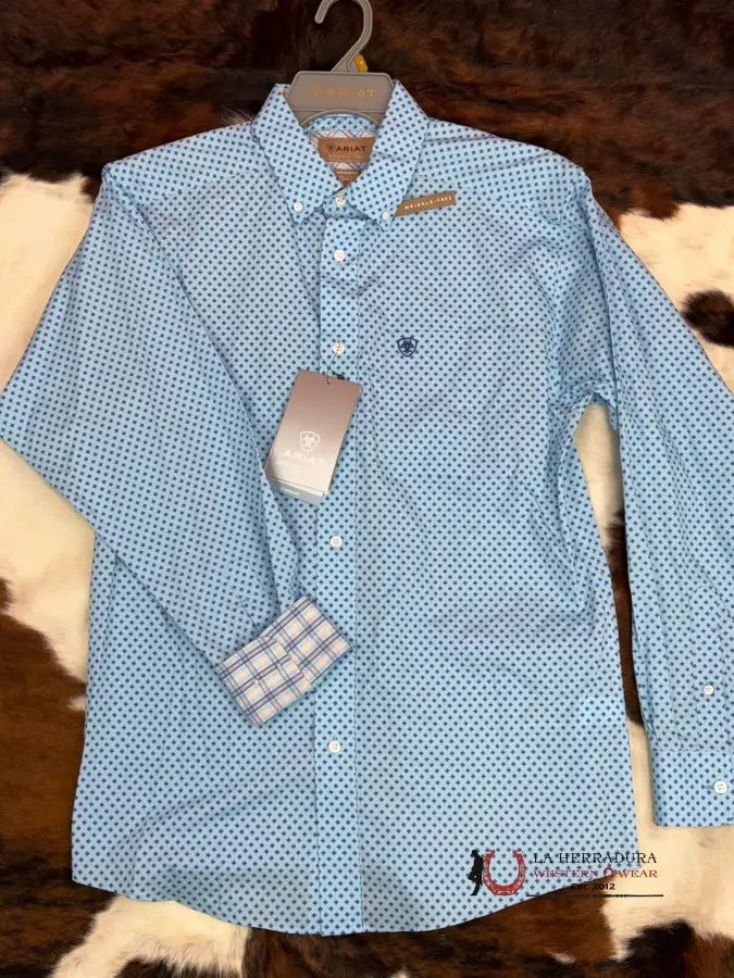 Ariat Shirt Classic Ricky Long Sleeve Sky Blue Ropa Hombres