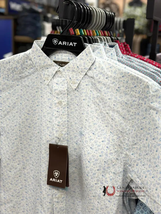 Ariat Shirt Classic Short Sleeve Jameson White Ropa Hombres