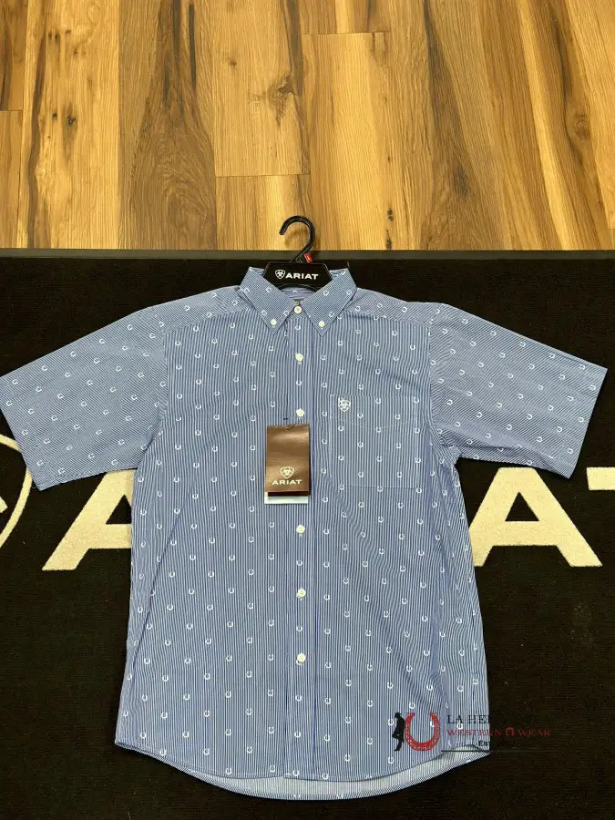 Ariat Shirt Classic Short Sleeve Javier Blue Ropa Hombres