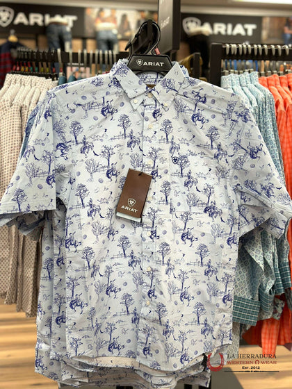 ARIAT SHIRT CLASSIC SHORT SLEEVE JONAS LIGHT BLUE 10044858
