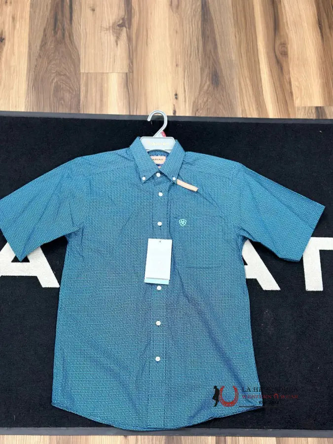 Ariat Shirt Classic Short Sleeve Reef Blue Ropa Hombres