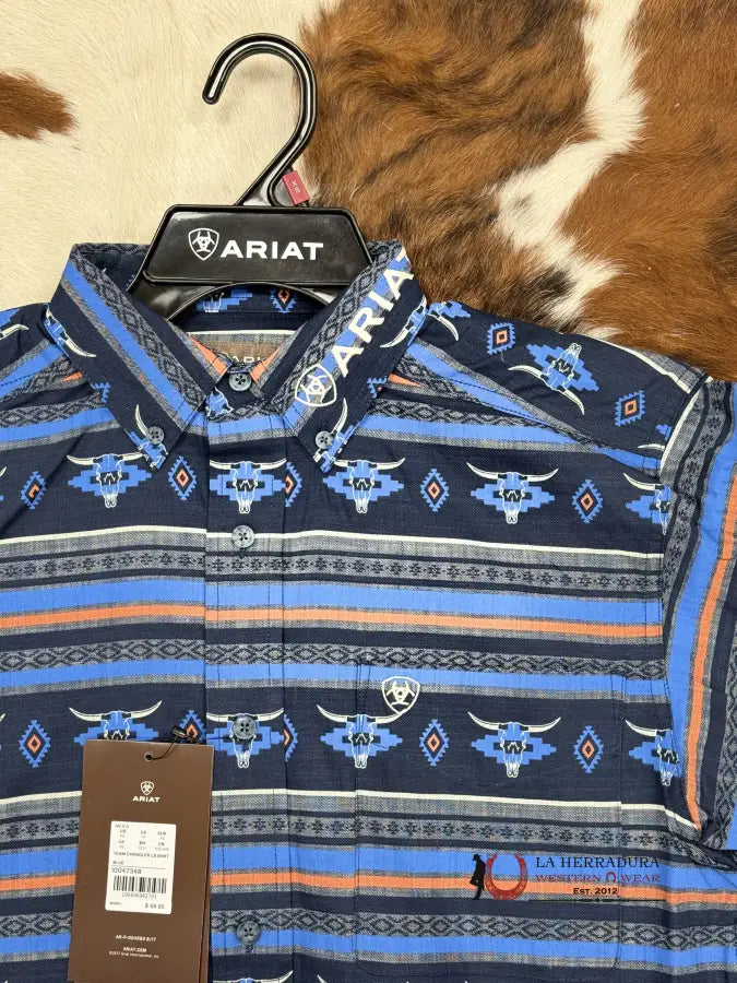 Ariat Shirt Classic Team Shandler Blue Ropa Hombres