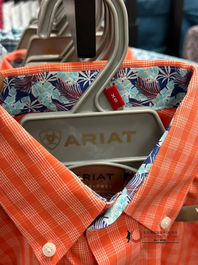 Ariat Shirt Fitted Flame Coral Ropa Hombres