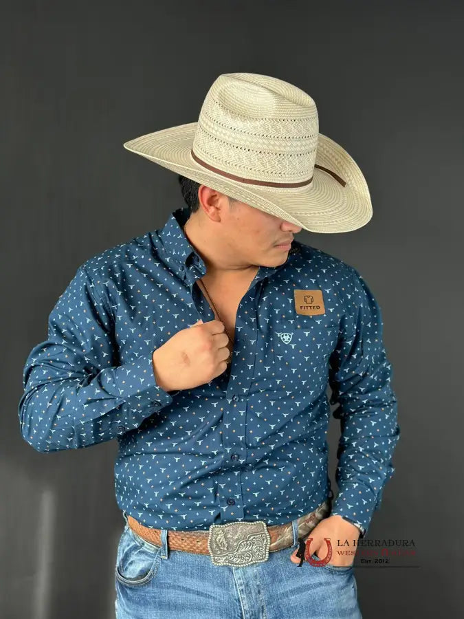 Ariat Shirt Gavyn Fitted Moolit Ocean Ropa Hombres