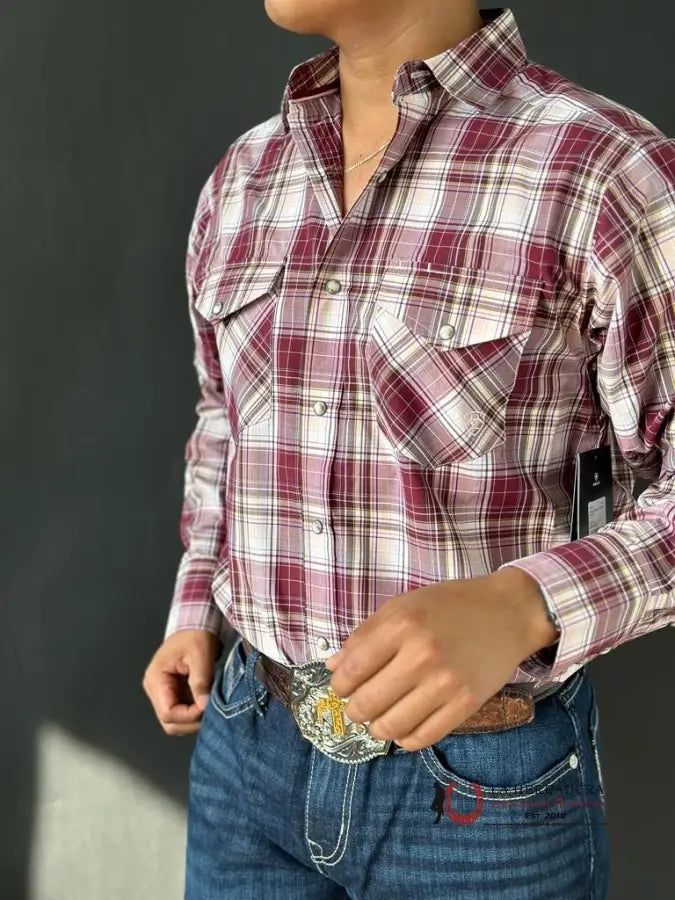 Ariat Shirt Pro Adrian Classic Mardoon Ropa Hombres