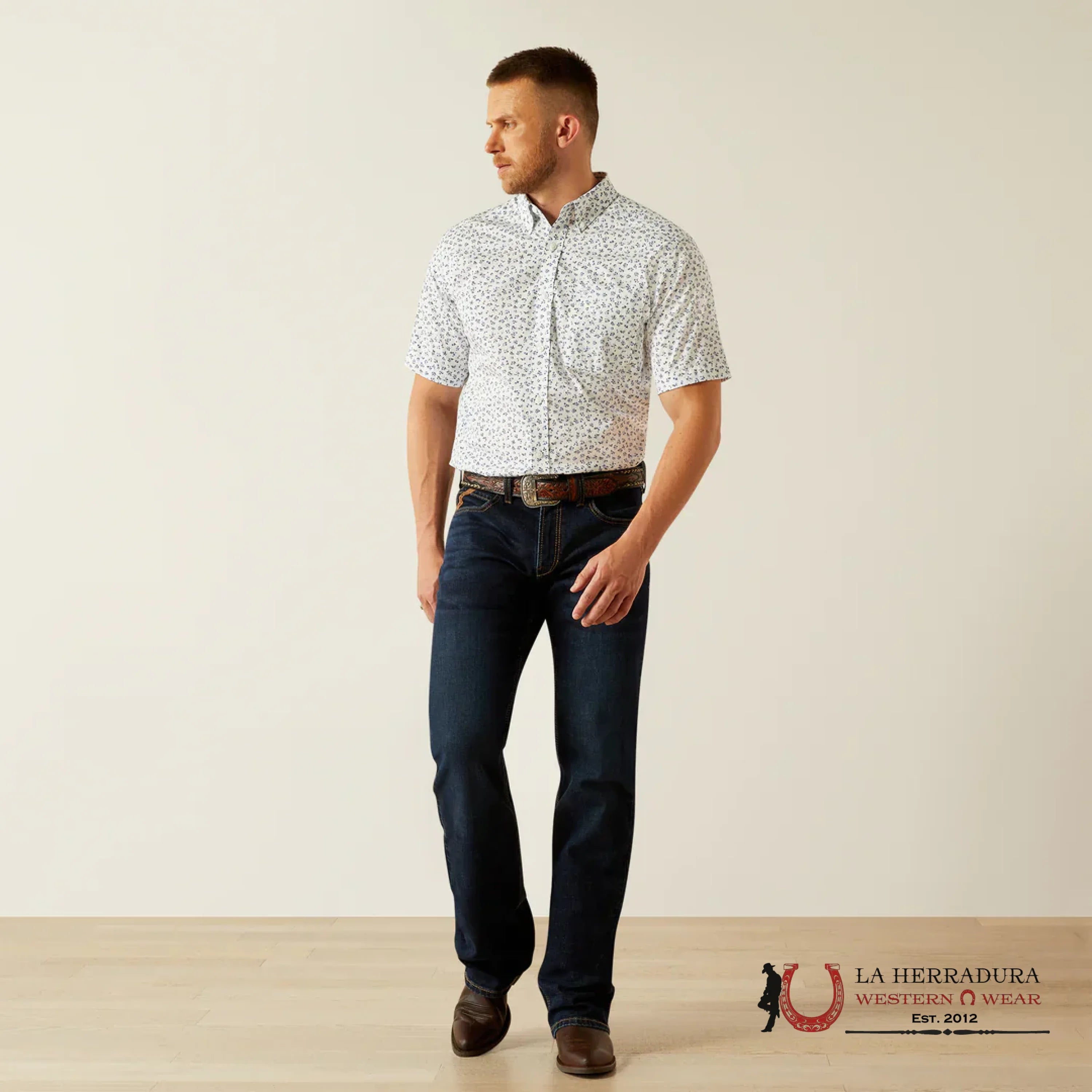 ARIAT SHORT SLEEVE SHIRT WHITE- 10054810 ROPA HOMBRES