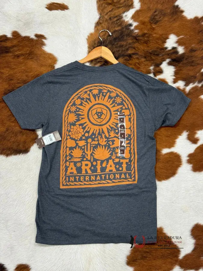 Ariat Sol Arch Charcoal Heather Short Sleeve T-Shirt Ropa Hombres