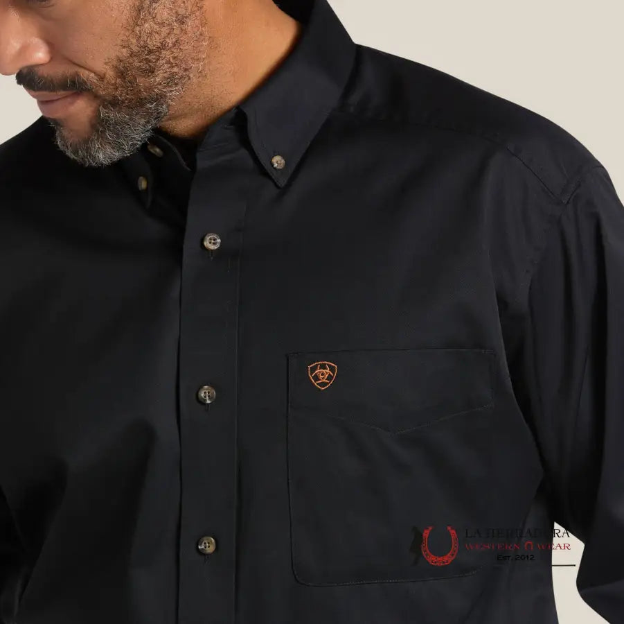 Ariat Solid Twill Classic Fit Shirt Black Ropa Hombres