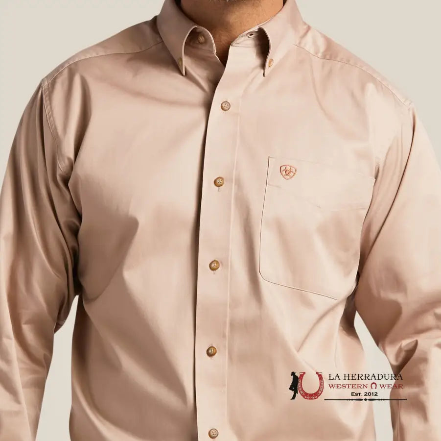 Ariat Solid Twill Classic Fit Shirt Khaki - 0505 Ropa Hombres