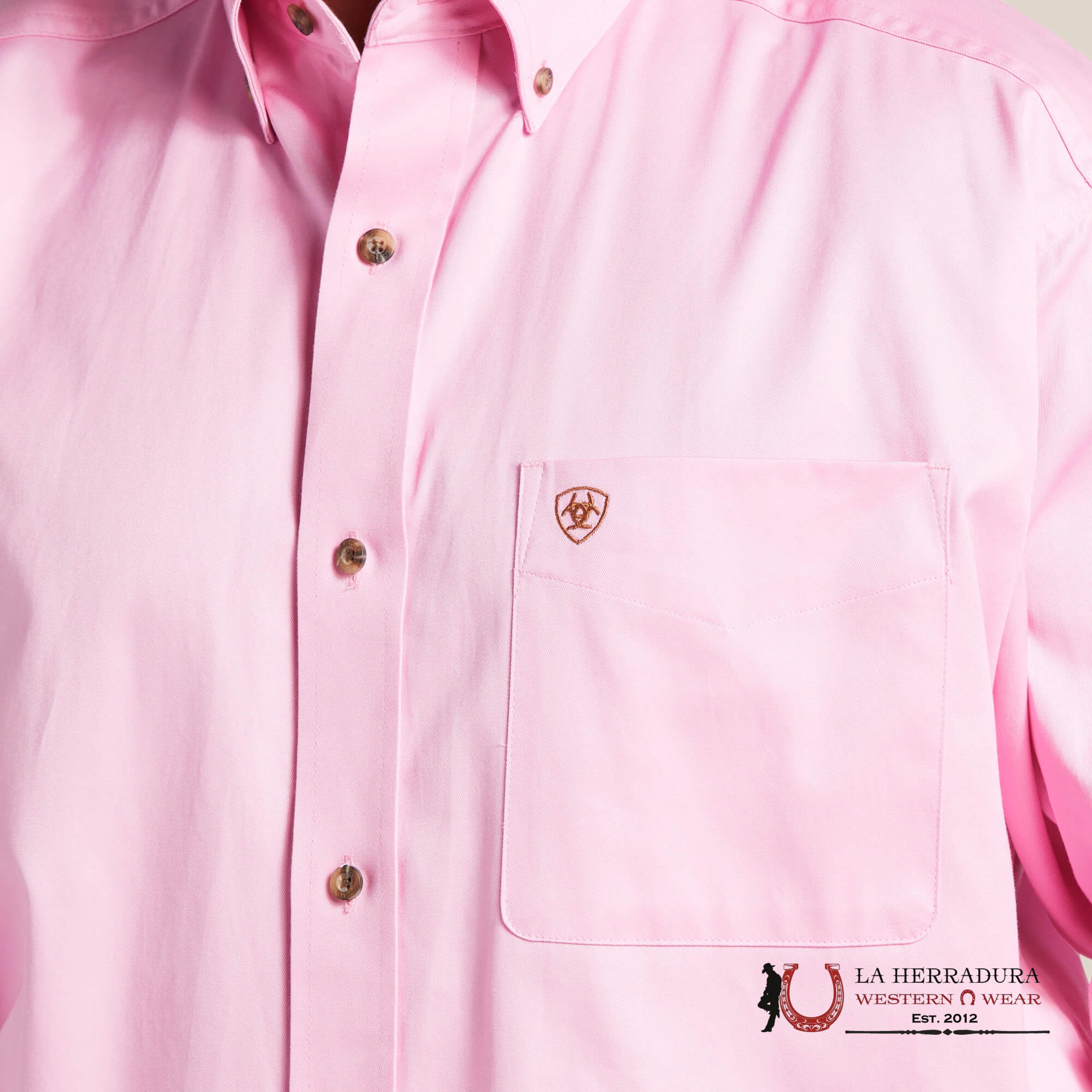 Ariat Solid Twill Classic Fit Shirt Prism Pink Ropa Hombres