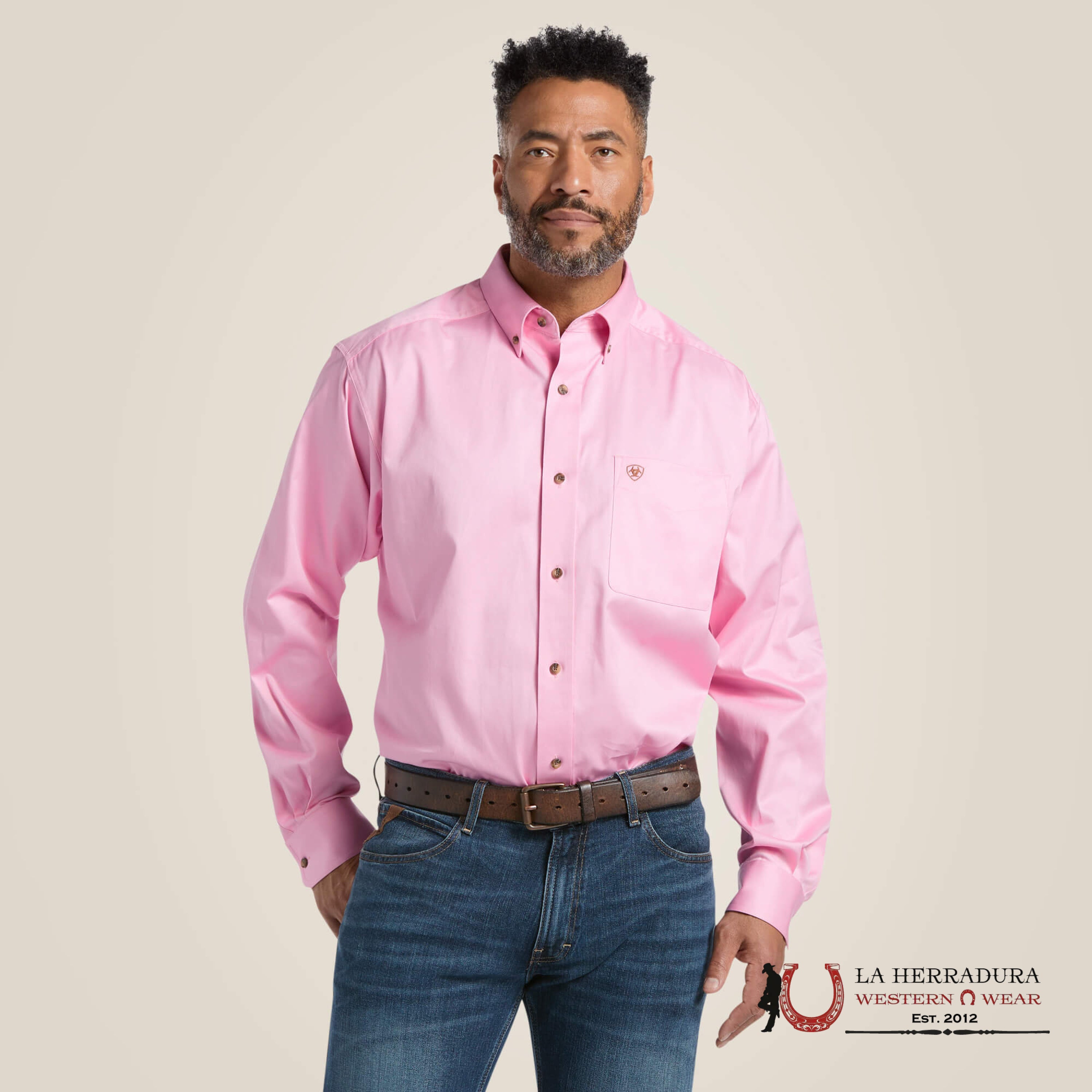 Ariat Solid Twill Classic Fit Shirt Prism Pink Ropa Hombres