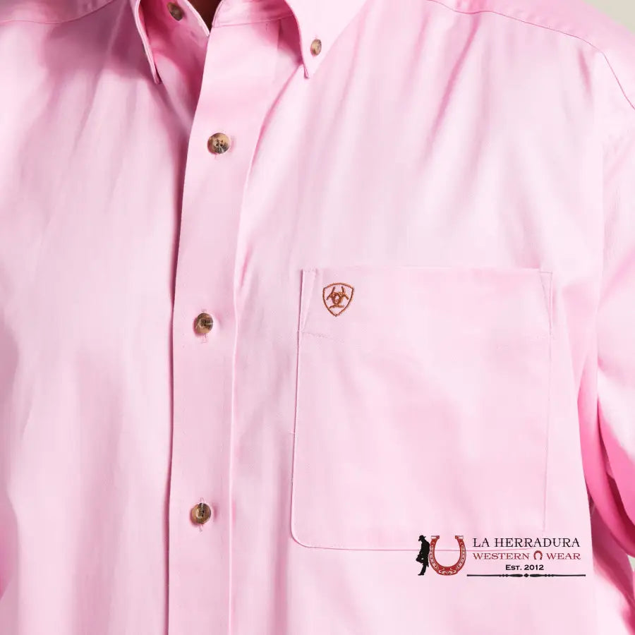 Ariat Solid Twill Classic Fit Shirt Prism Pink Ropa Hombres