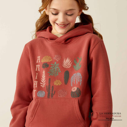 Sudadera con capucha para niña de la colección Ariat Southwest Marsala - 10053887