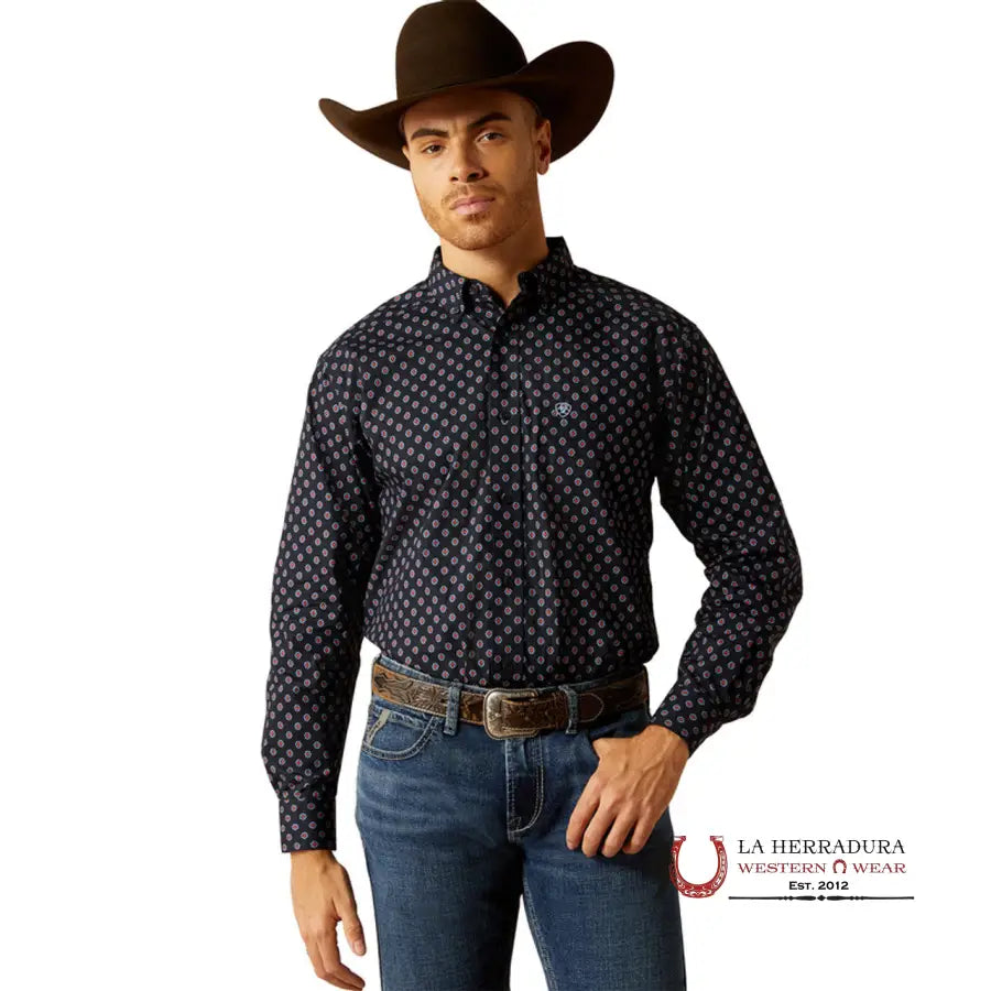 Ariat Taylor Long Sleeve Shirt Dark Blue Classic Fit - 2490 Ropa Hombres