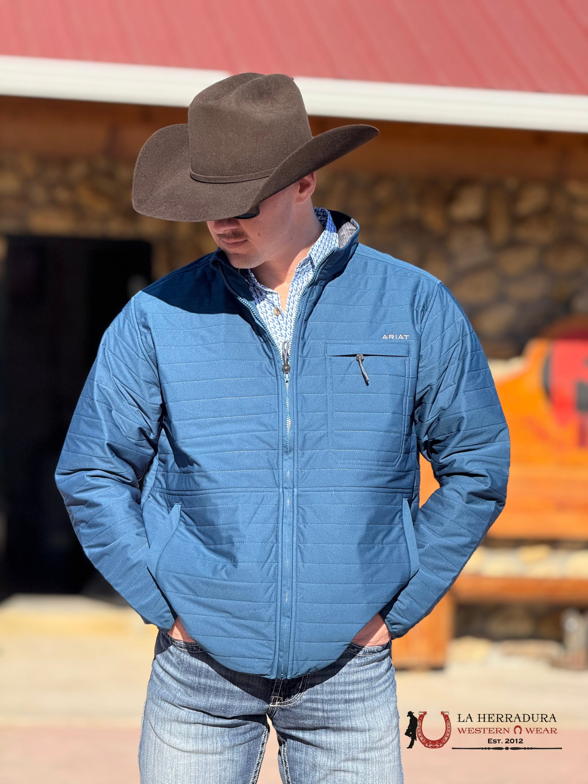 Ariat Teal Wylie Full Zip Up- 2464 Ropa Hombres