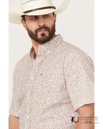 ARIAT TEAM CHAPMAN SHORT SLEEVE RED WITH FLOWER PRINT SHIRT - 10054815