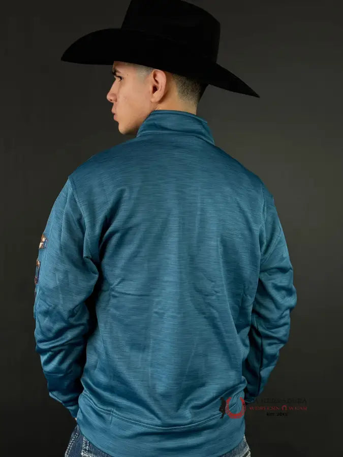 Ariat Team Logo 1/4 Zip Switshirt Mallard Blue - 6712 Ropa Hombres