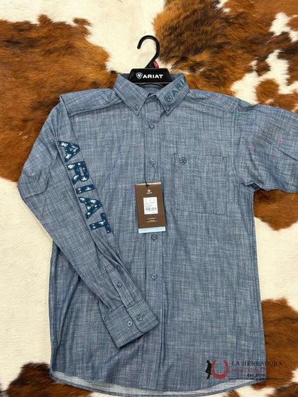 ARIAT TEAM LOGO CHAMBREY CLASSIC LONG SLEEVE SHIRT - 10046310
