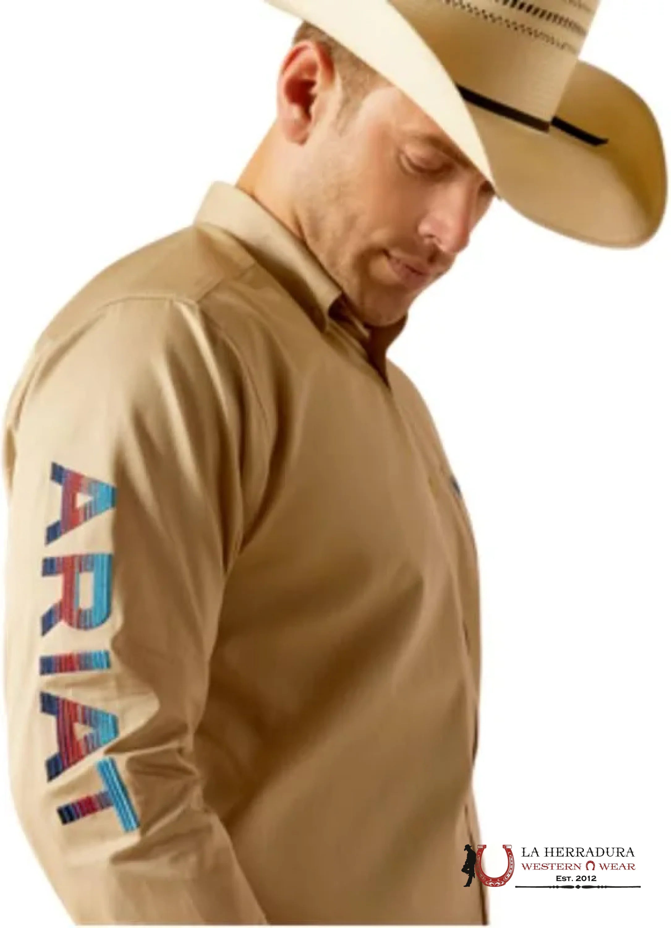Ariat Team Logo Twill Khaki Long Sleeve Shirt Ropa Hombres