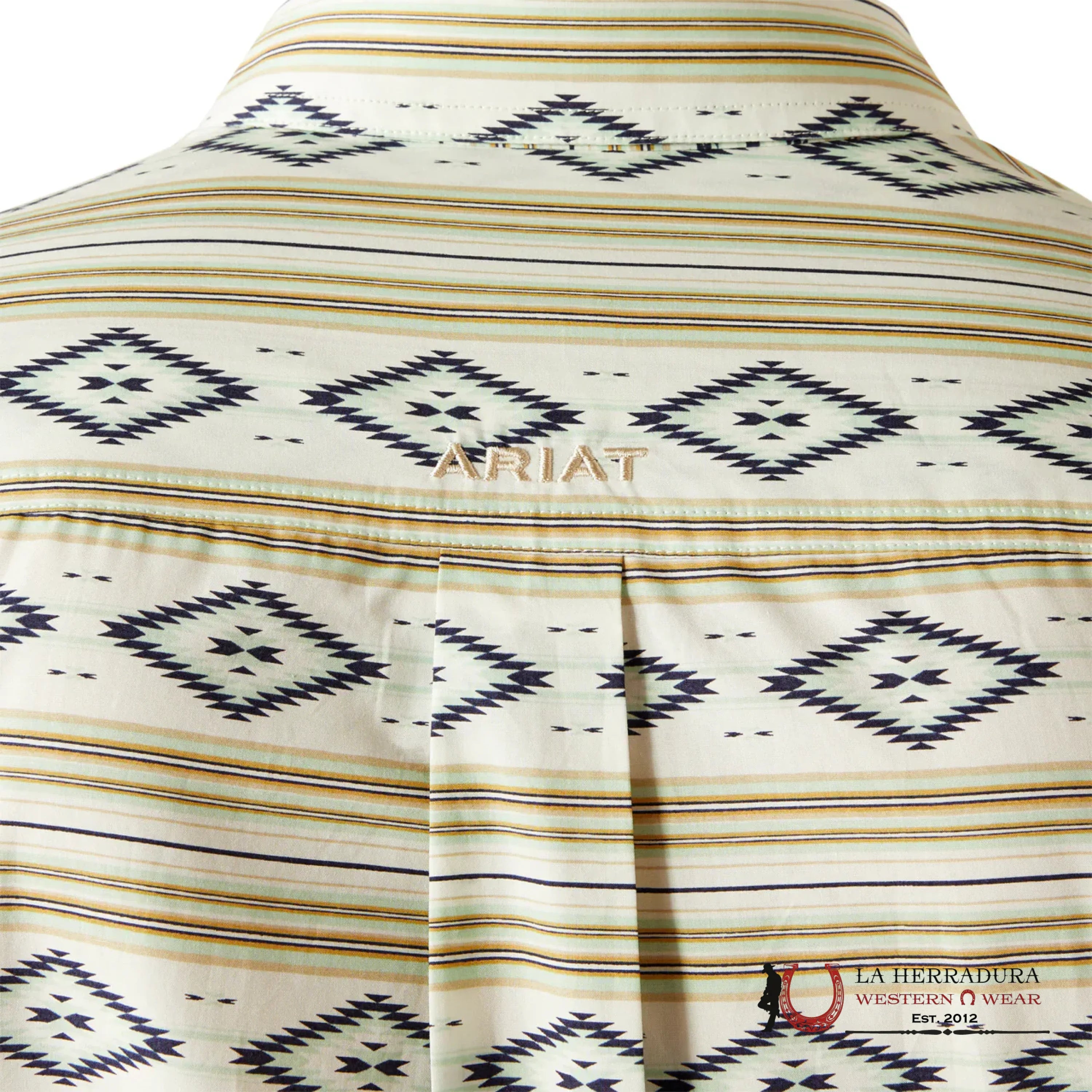ARIAT TEAM MENS Christopher Short Sleeve Mint With Aztec Print Shirt - 4816 ROPA HOMBRES