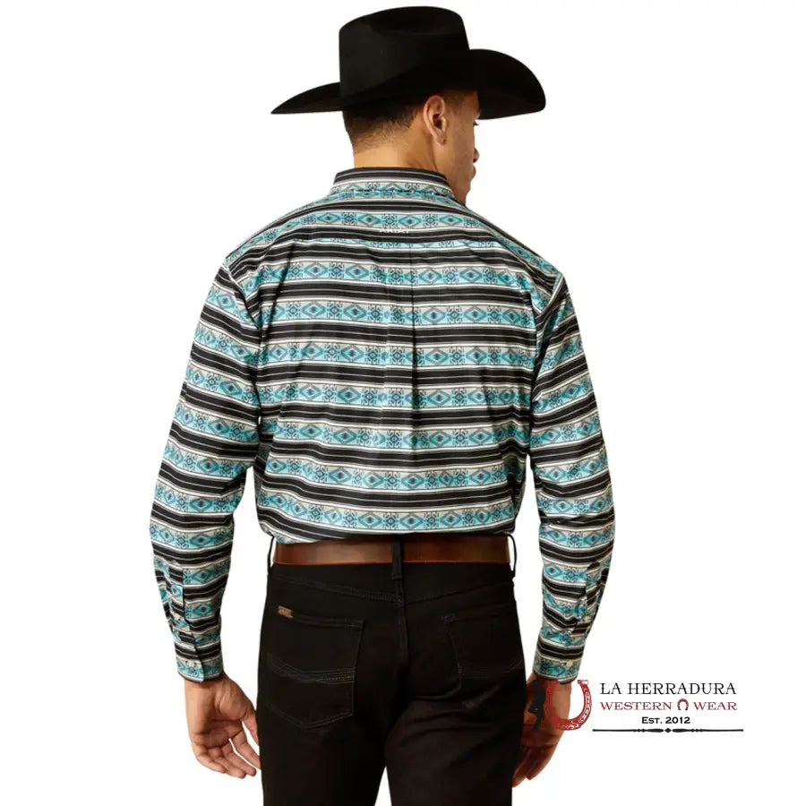 Ariat Team Osborne Long Sleeve Shirt Turquoise/White Classic Fit - 4054 Ropa Hombres