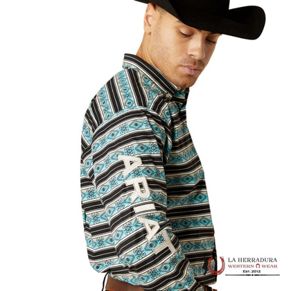CAMISA ARIAT TEAM OSBORNE DE MANGA LARGA TURQUESA/BLANCA CORTE CLÁSICO - 10054054