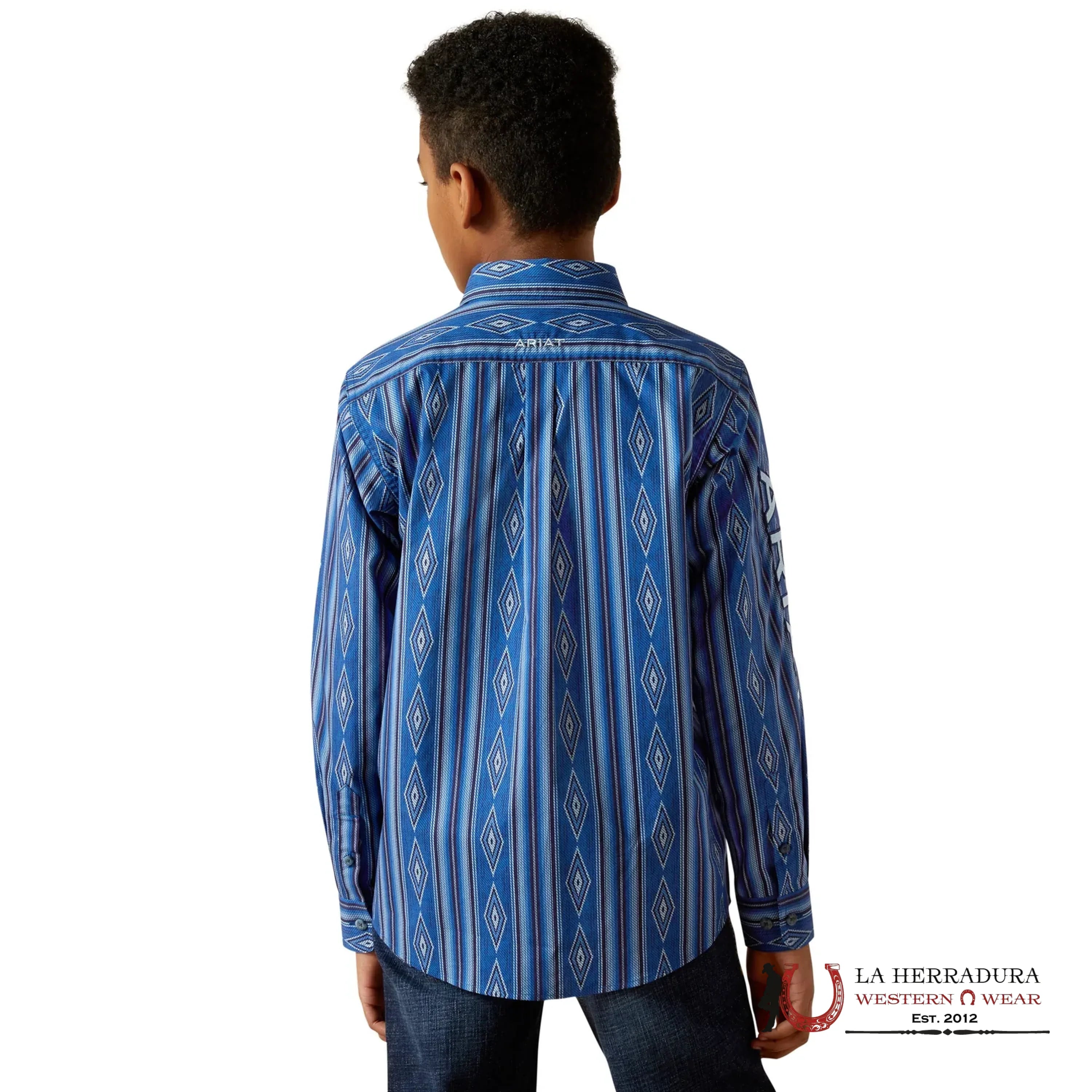 ARIAT TEAM PECE LS BLUE/LIGHT SHIRT 10062396 NIÑOS