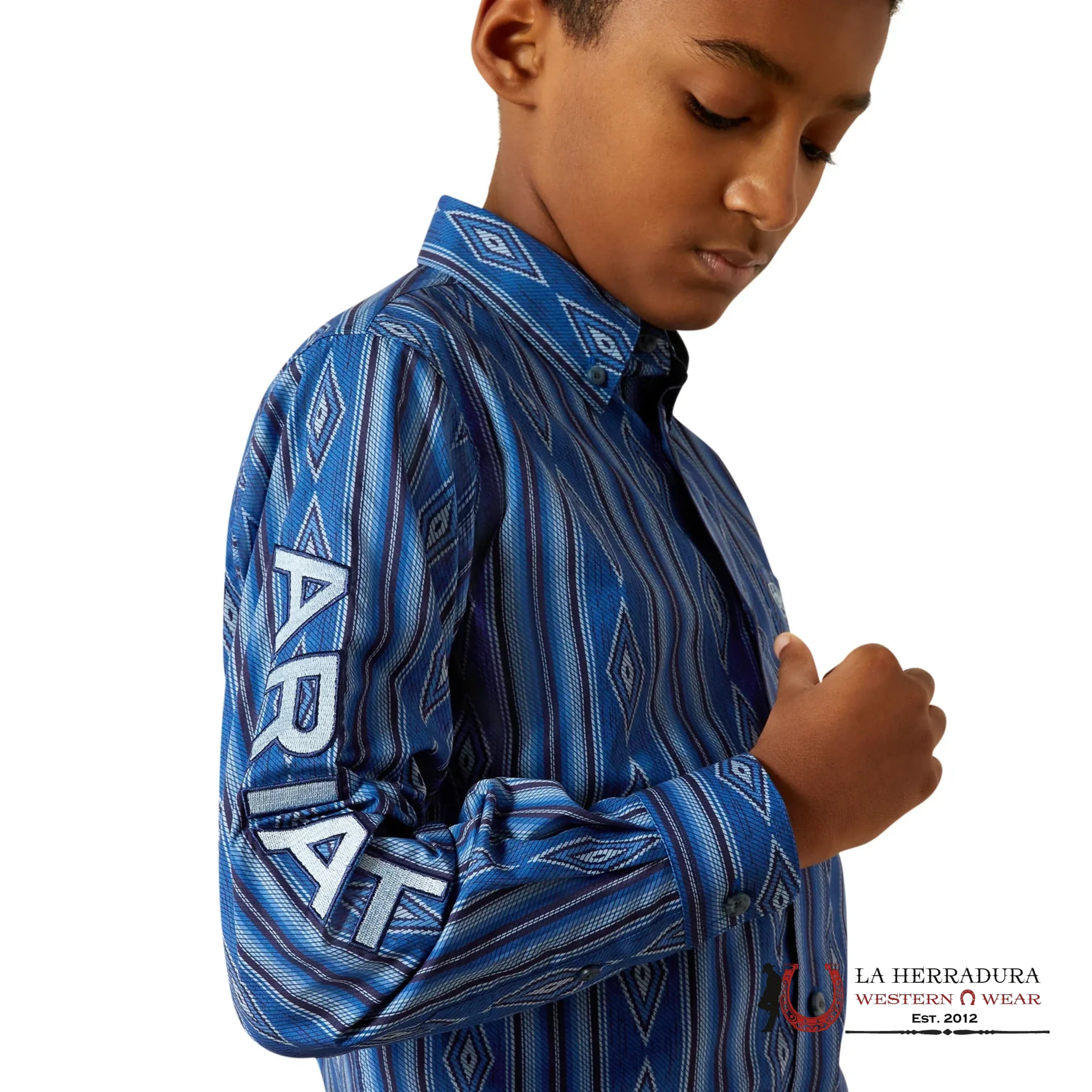 ARIAT TEAM PECE LS BLUE/LIGHT SHIRT 10062396 NIÑOS