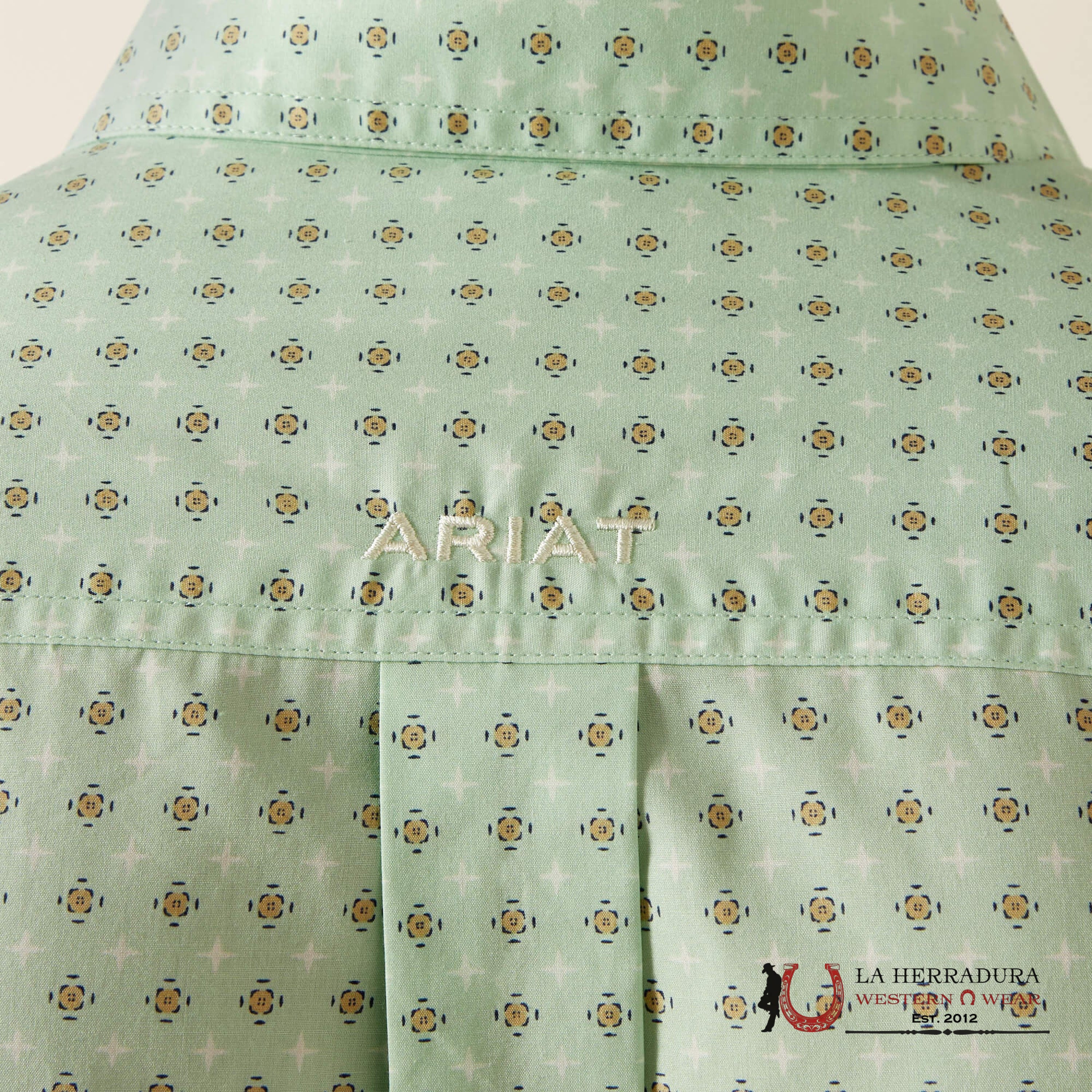 Ariat Team Pierson Long Sleeve Shirt Light Green/White Classic Fit Ropa Hombres