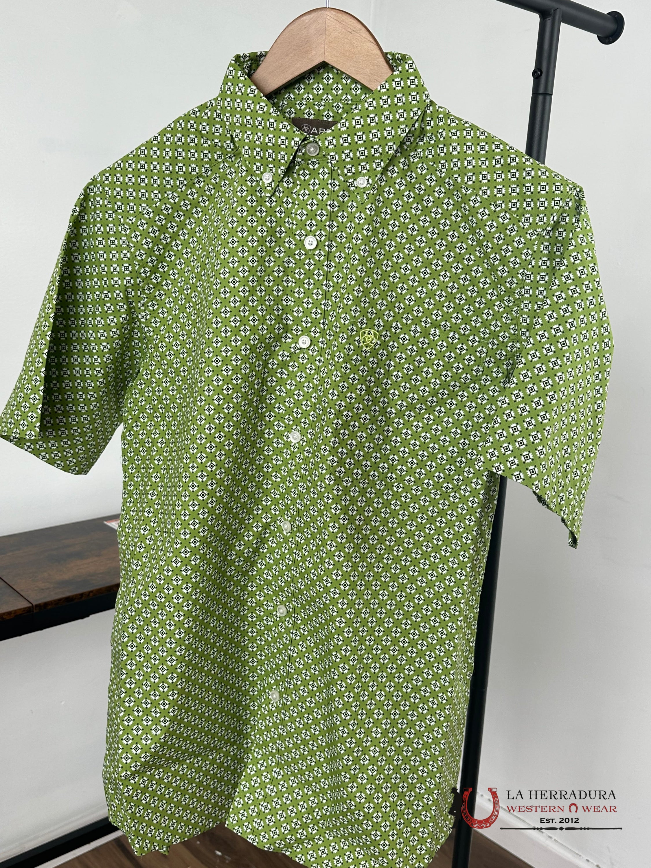 Ariat Toby Green Classic Fit Short Sleeve Shirt Ropa Hombres