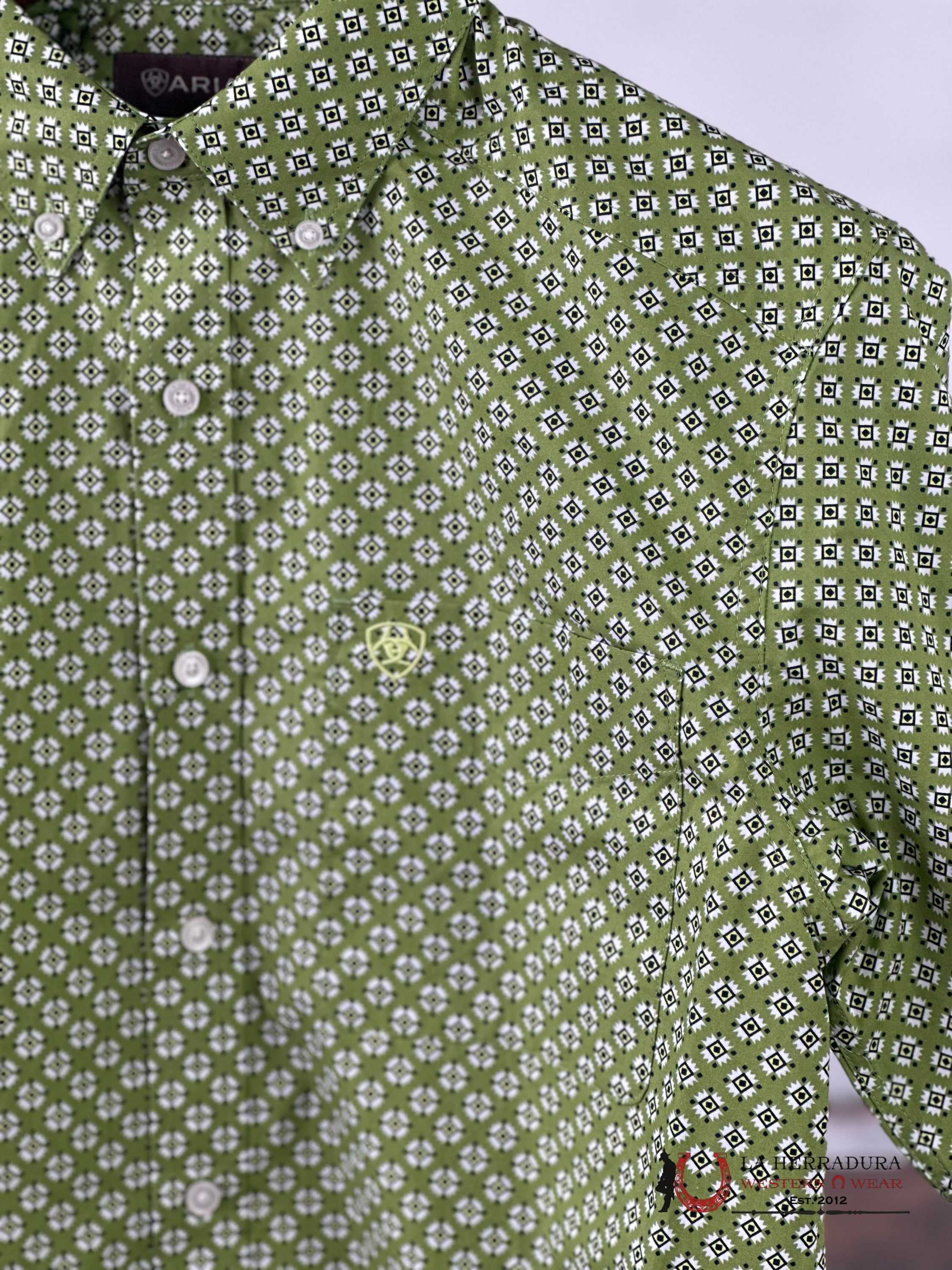 Ariat Toby Green Classic Fit Short Sleeve Shirt Ropa Hombres