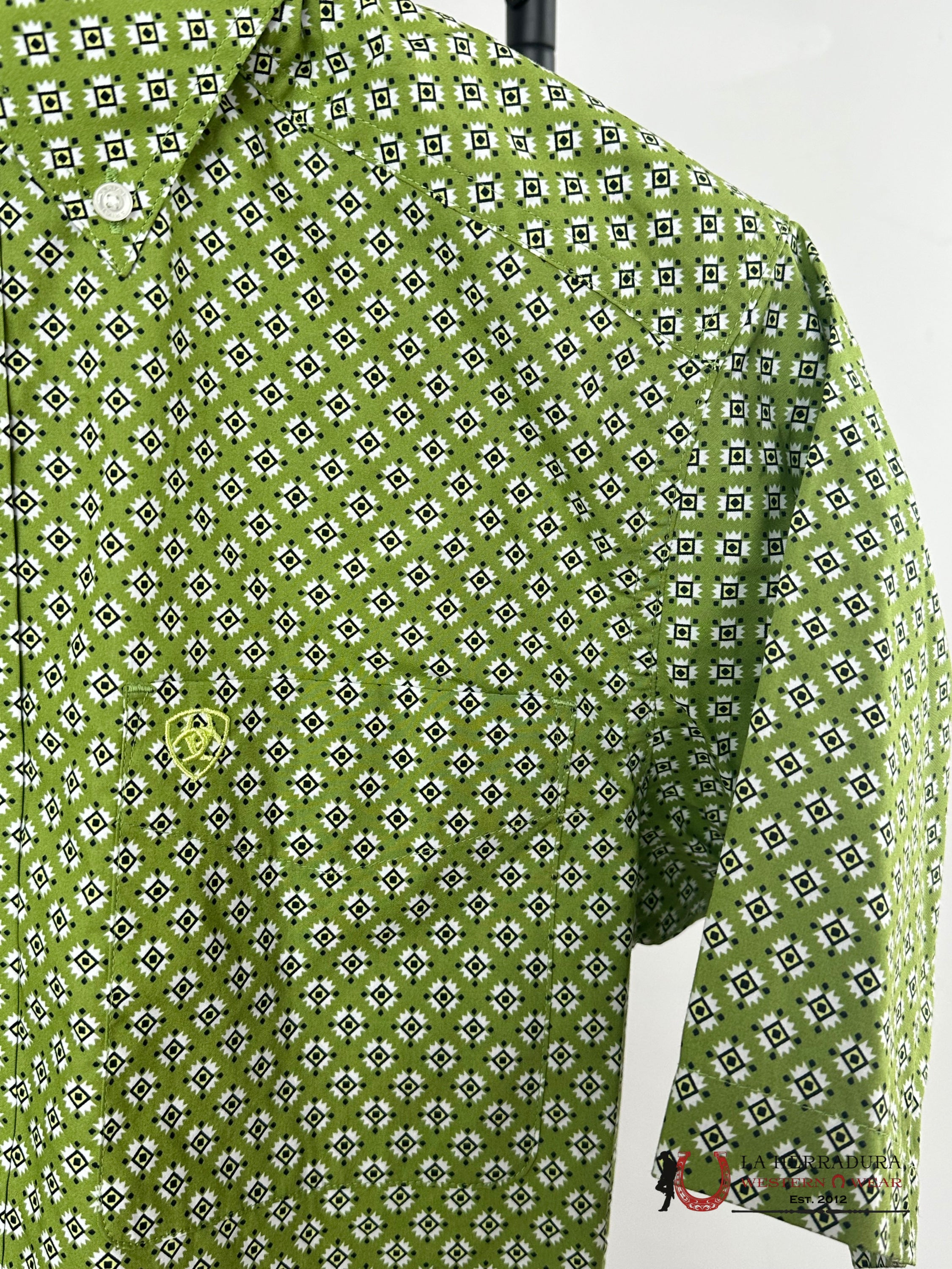 Ariat Toby Green Classic Fit Short Sleeve Shirt Ropa Hombres