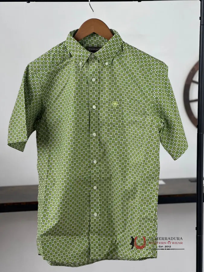 Ariat Toby Green Classic Fit Short Sleeve Shirt Ropa Hombres