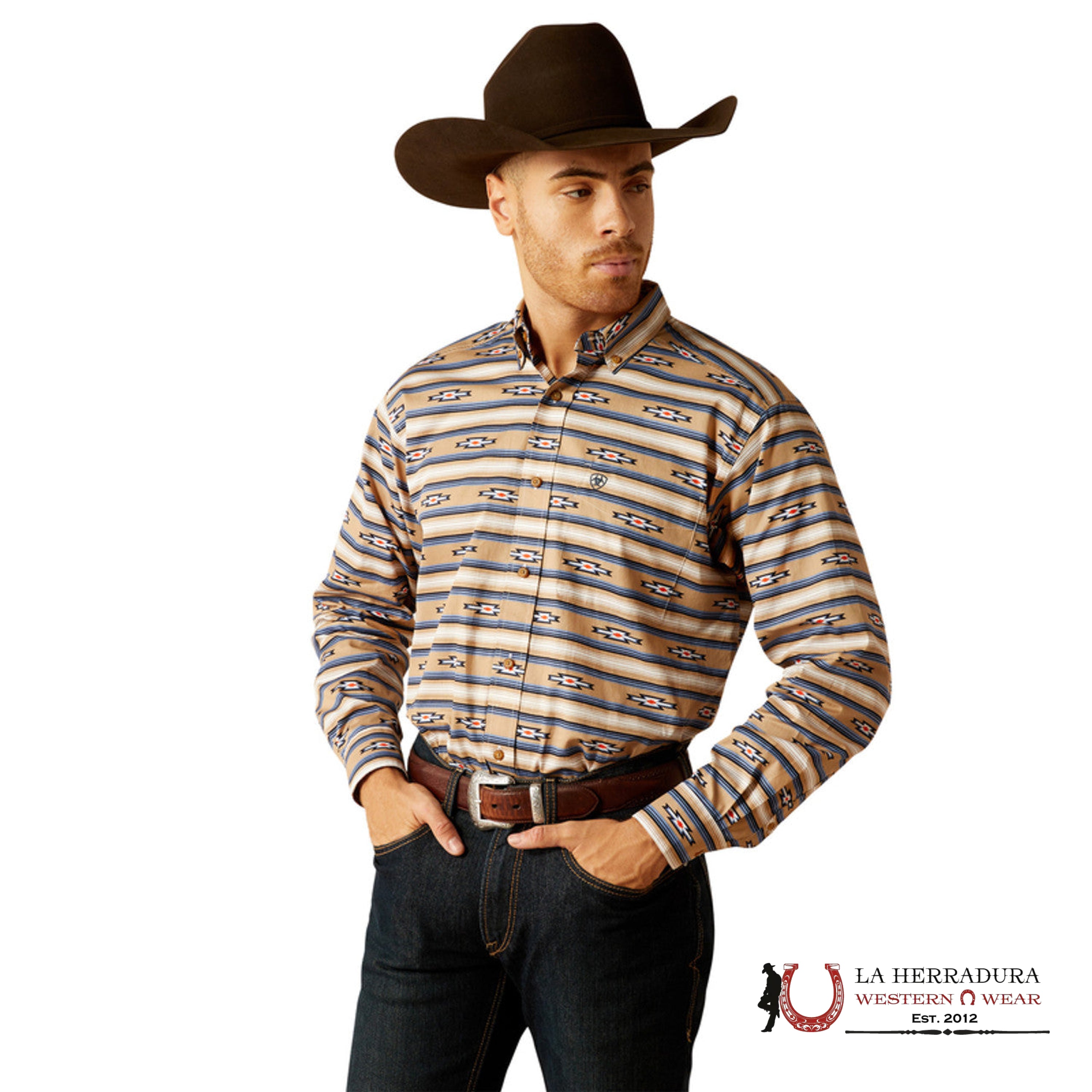 Ariat Trace Long Sleeve Shirt Khaki Classic Fit - 2616 Ropa Hombres